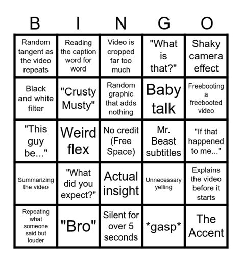 ), Rage Effect, Sad Effect, "What the-", Reacts to pictures, Jaw Drop, Shaky Cam and Looks down at spacebar. . Sssniperwolf bingo